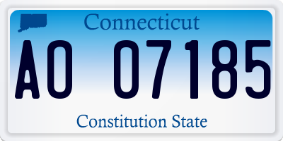 CT license plate AO07185