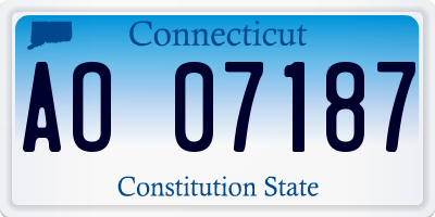 CT license plate AO07187