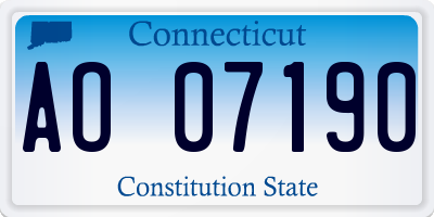 CT license plate AO07190