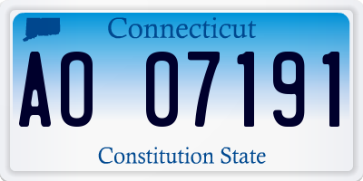 CT license plate AO07191