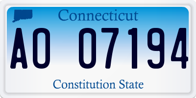 CT license plate AO07194