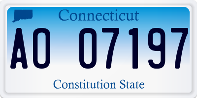CT license plate AO07197