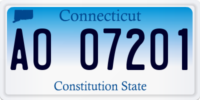 CT license plate AO07201