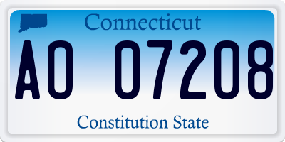 CT license plate AO07208