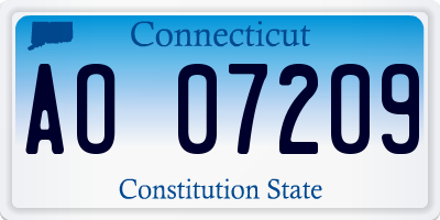 CT license plate AO07209