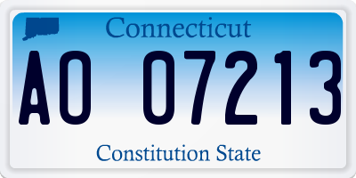 CT license plate AO07213