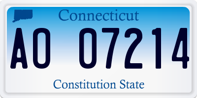 CT license plate AO07214