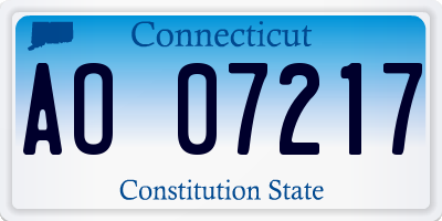 CT license plate AO07217