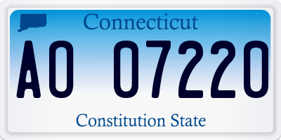 CT license plate AO07220