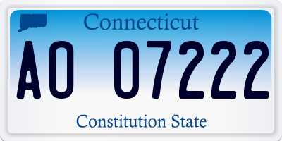 CT license plate AO07222