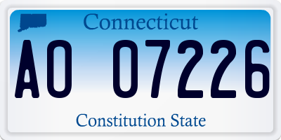 CT license plate AO07226