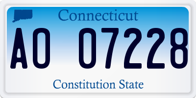 CT license plate AO07228
