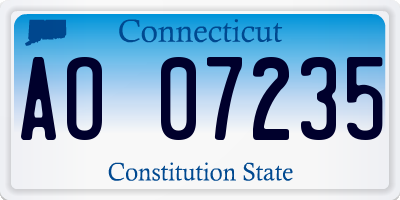 CT license plate AO07235