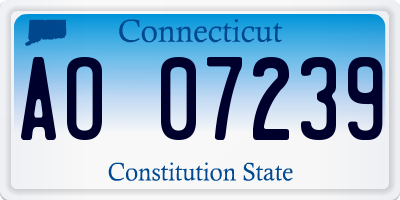 CT license plate AO07239