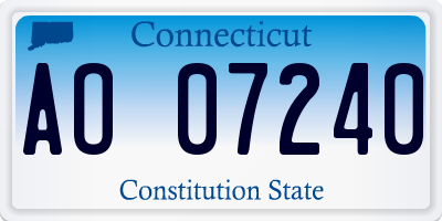 CT license plate AO07240