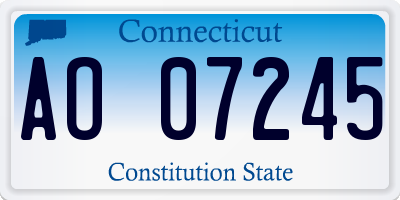 CT license plate AO07245