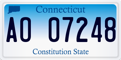 CT license plate AO07248