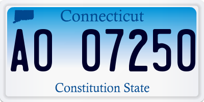 CT license plate AO07250