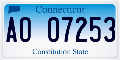 CT license plate AO07253