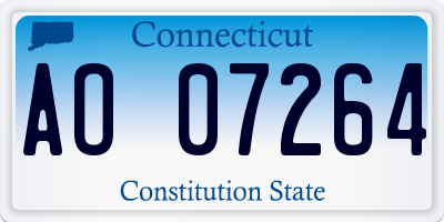 CT license plate AO07264