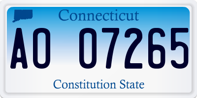 CT license plate AO07265
