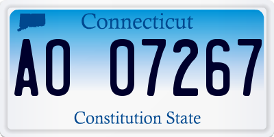 CT license plate AO07267