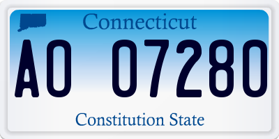 CT license plate AO07280