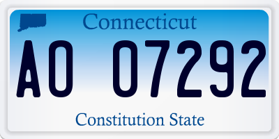CT license plate AO07292