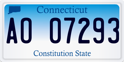 CT license plate AO07293