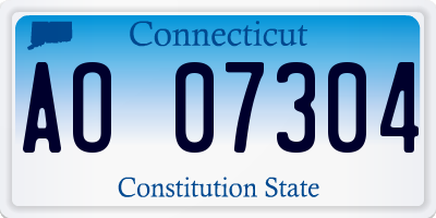 CT license plate AO07304