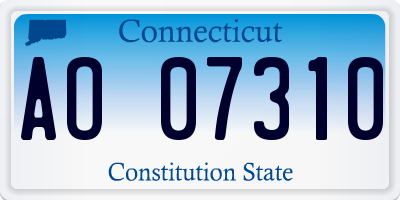 CT license plate AO07310