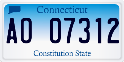 CT license plate AO07312