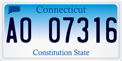 CT license plate AO07316