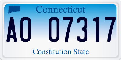 CT license plate AO07317