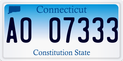 CT license plate AO07333