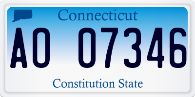 CT license plate AO07346