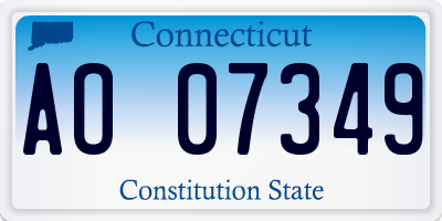 CT license plate AO07349