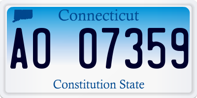 CT license plate AO07359