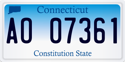 CT license plate AO07361