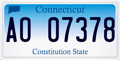 CT license plate AO07378