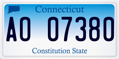 CT license plate AO07380