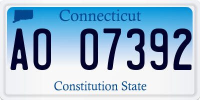 CT license plate AO07392