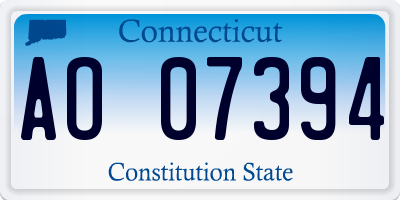 CT license plate AO07394