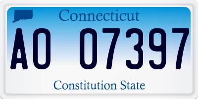 CT license plate AO07397