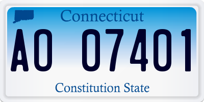 CT license plate AO07401