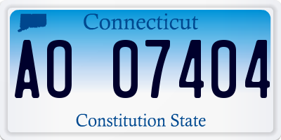 CT license plate AO07404