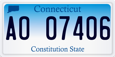 CT license plate AO07406