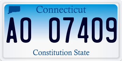 CT license plate AO07409