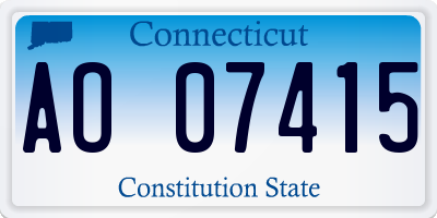 CT license plate AO07415