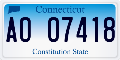 CT license plate AO07418